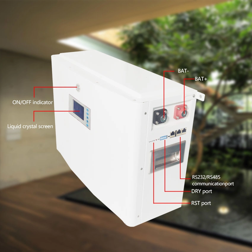 Household 51.2V Stackable Wall Mounted /Floor Stand Type 100ah 5.12kwh LiFePO4 Battery 48V for Solar System Use