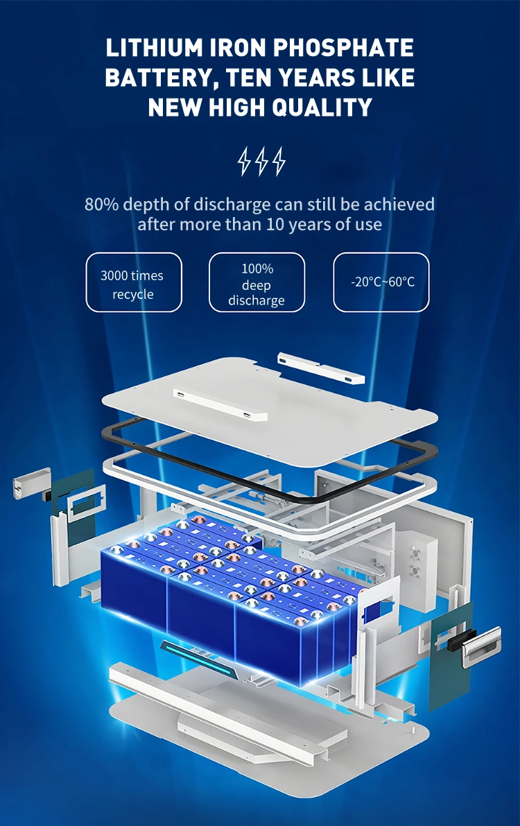 U-Greenelec High Energy Density Conversion Efficiency 51.2V 200ah 100ah LiFePO4 Battery Energy Storage Stackable 48V Batteries