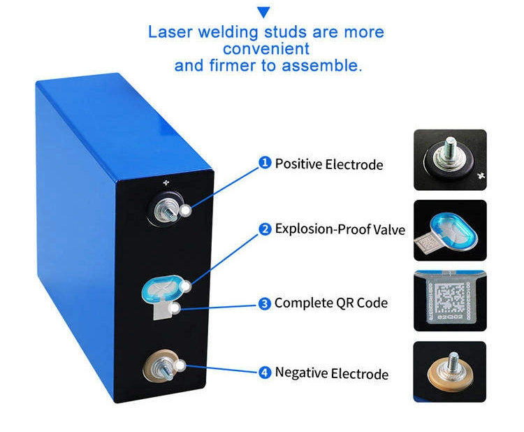 3.2V 100ah LiFePO4 Prismatic Battery Lithium Iron Phosphate Lithium Cells for Solar Energy System