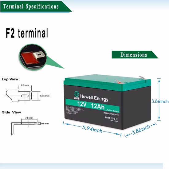 Шэньчжэнь Howell 12V 12ah аккумулятор LiFePO4 для солнечного уличного фонаря